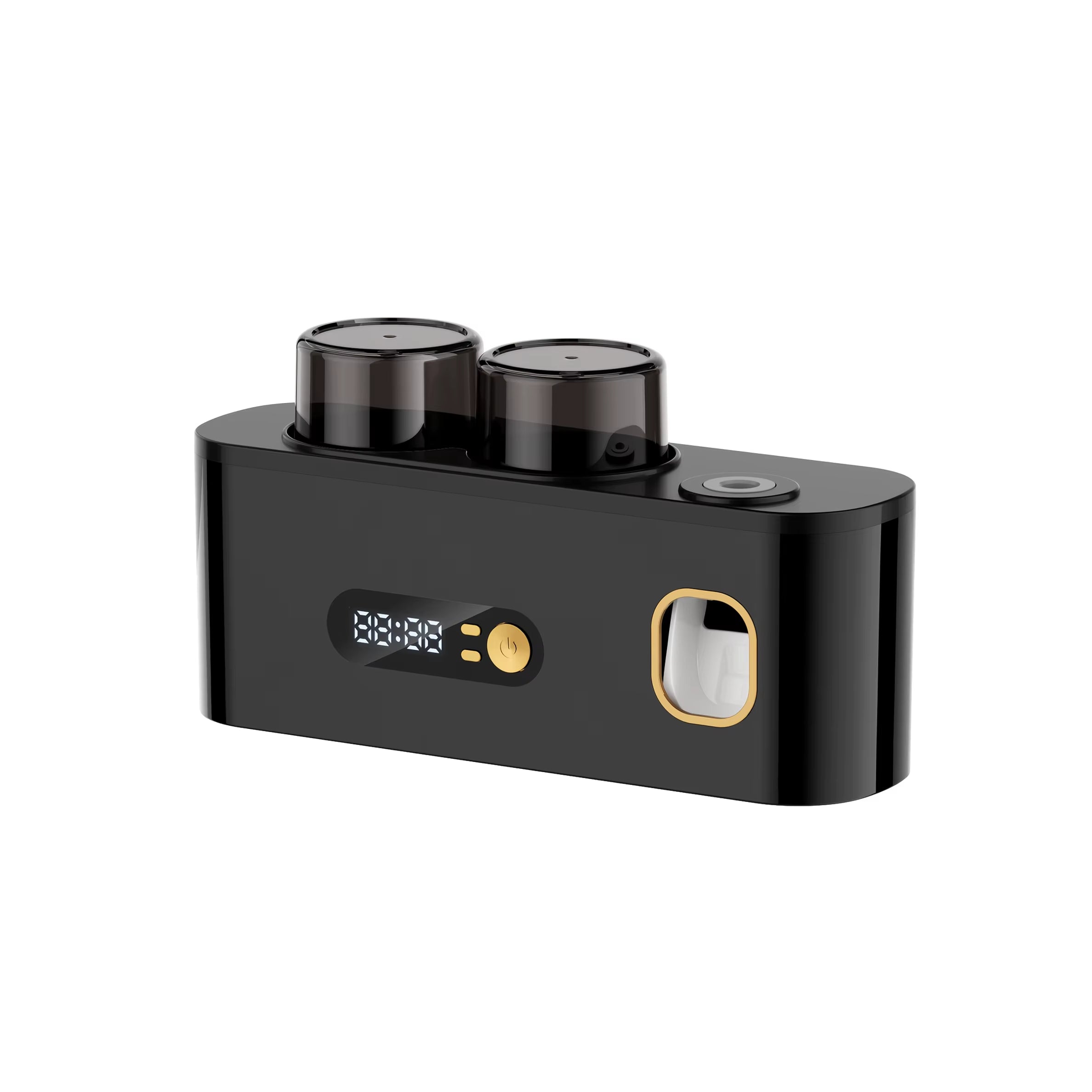 1 Smart Toothbrush with 2 Cups, Automatic Toothpaste Dispenser, 5-Slot Storage Brush Holder, USB Lithium Battery Clock Display