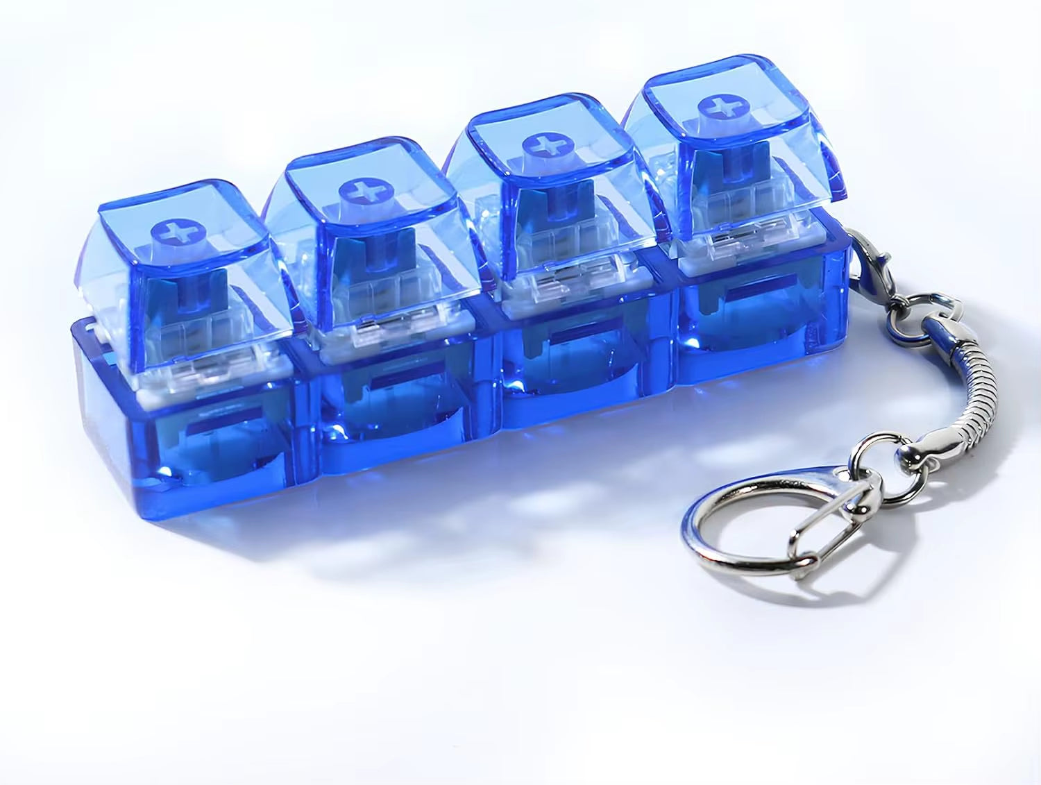 4 Keys Keyboard Decompression Toy Party Stress Relief Fidget Button Clicker Fidget Keychain Keyboard Keychain Finger Keyboard