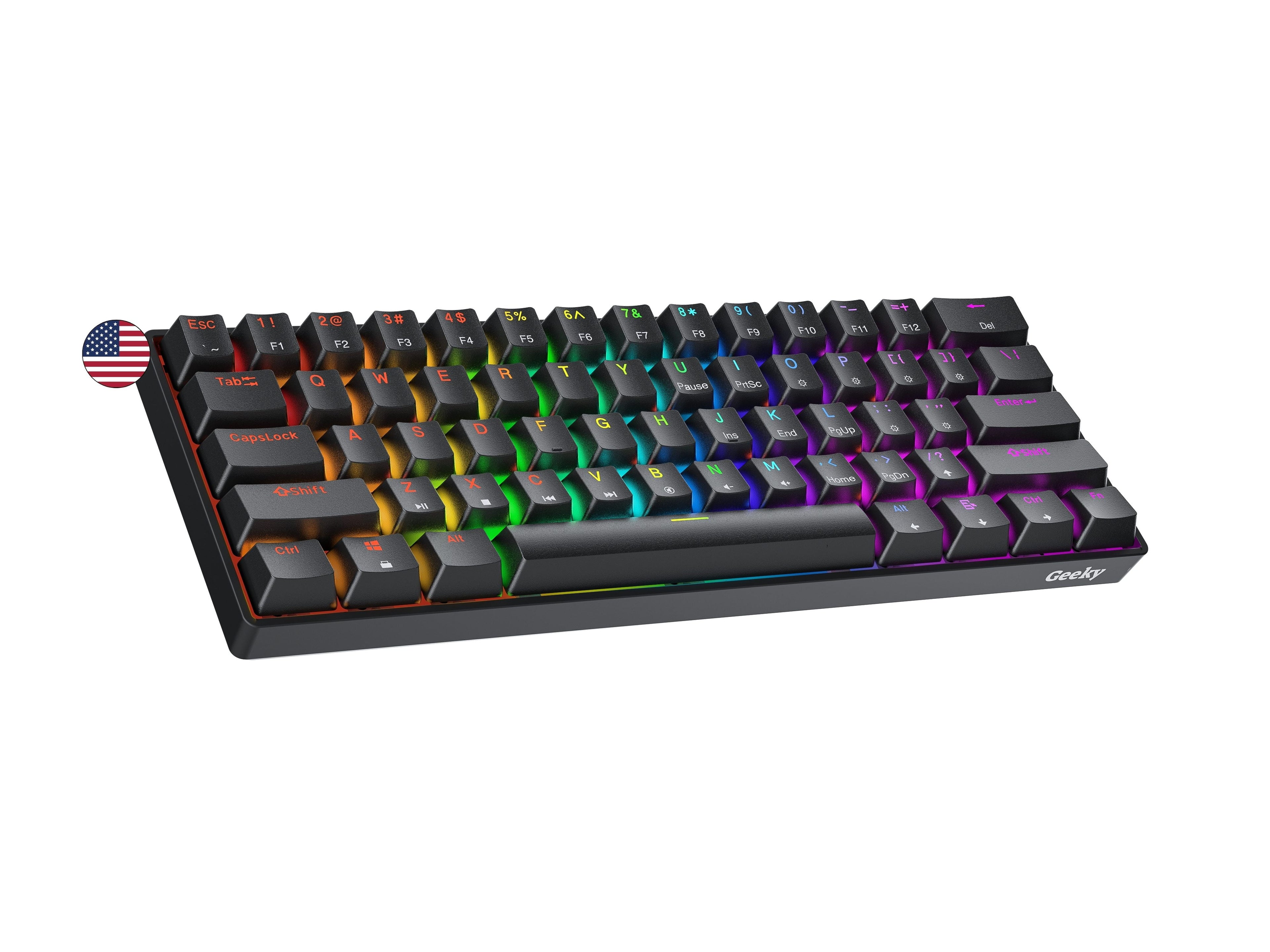 GK61 SE 60% Mechanical Gaming Keyboard 61 Keys USB with RGB Backlit, Multi-Color
