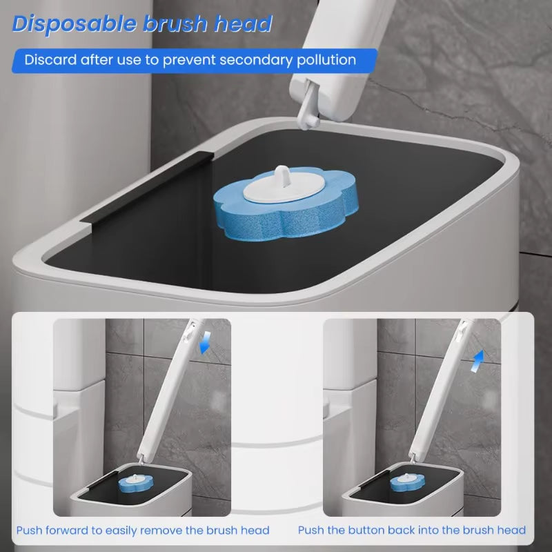 Disposable Toilet Brush Wall Mounted Toilet Brush with Extended Handle Cleaning Set Replacement Head Wc Accessories Toilet Brush