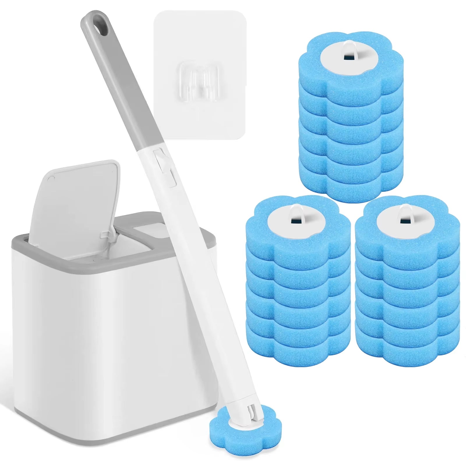 Disposable Toilet Brush Wall Mounted Toilet Brush with Extended Handle Cleaning Set Replacement Head Wc Accessories Toilet Brush